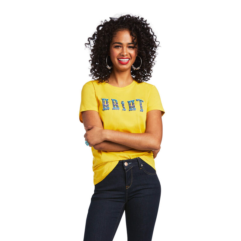 Camisetas Ariat Real Kinship Amarillo Mujer - Chile 943-LXBDJY